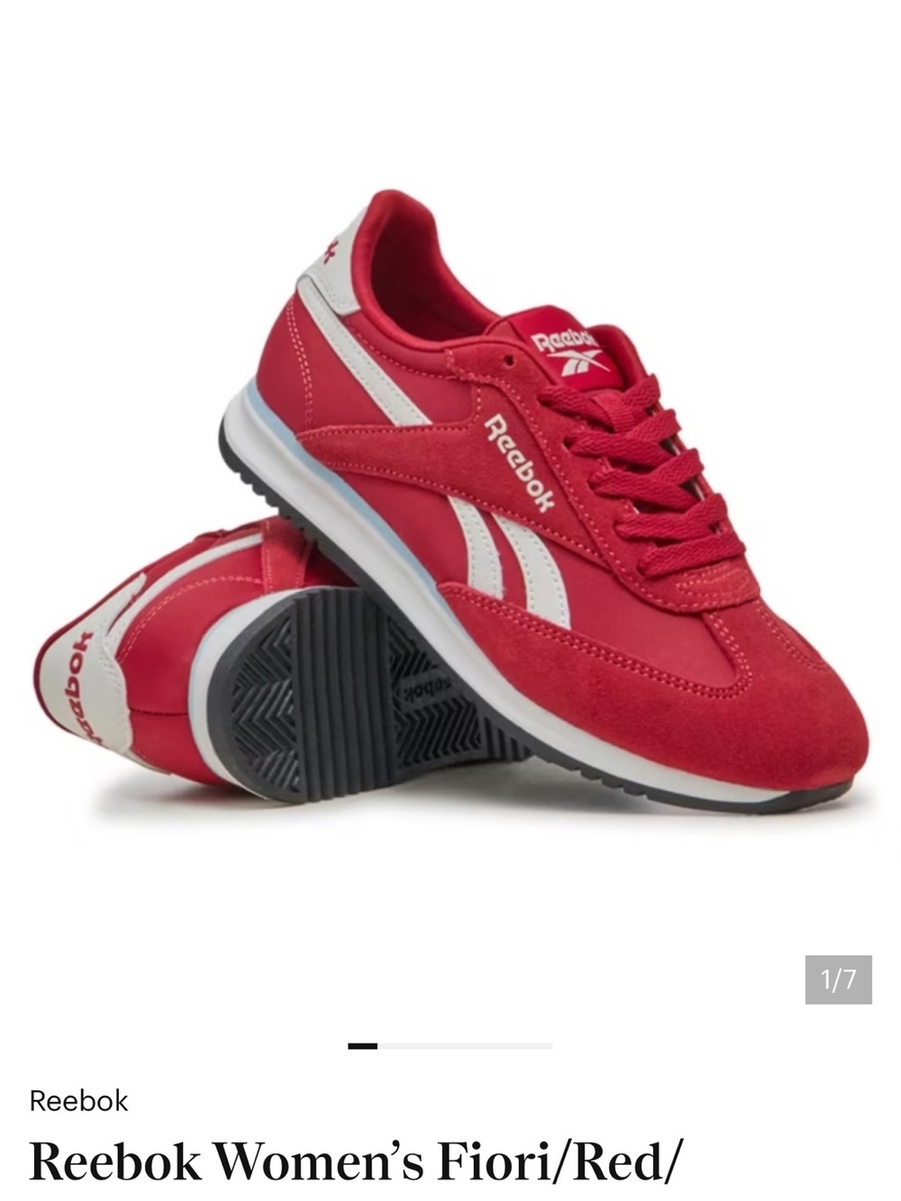 Reebok Women’s Fiori Red and White Retro Trainers
